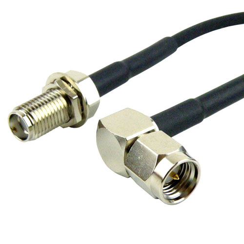 RA SMA Male (Plug) to SMA Female (Jack) Bulkhead Cable RG-174 Coax Up To 2 GHz SCB15245