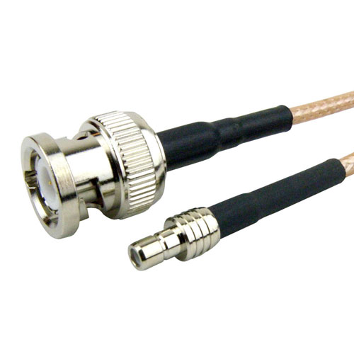 BNC Male to SMB Female Cable RG316-DS Coax in 18 Inch and RoHS SCB15409-18