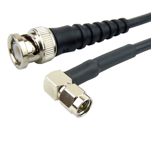 BNC Male to RA SMA Male Cable RG-58 Coax SCB15882