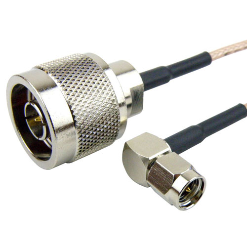 N Male (Plug) to RA SMA Male (Plug) Cable RG-316 Coax Up To 3 GHz SCB18165