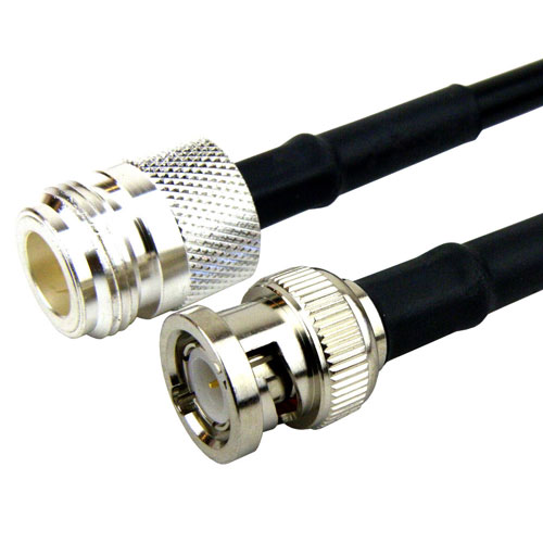 BNC Male to N Female Cable LMR-240 Coax in 18 Inch SCB18247-18