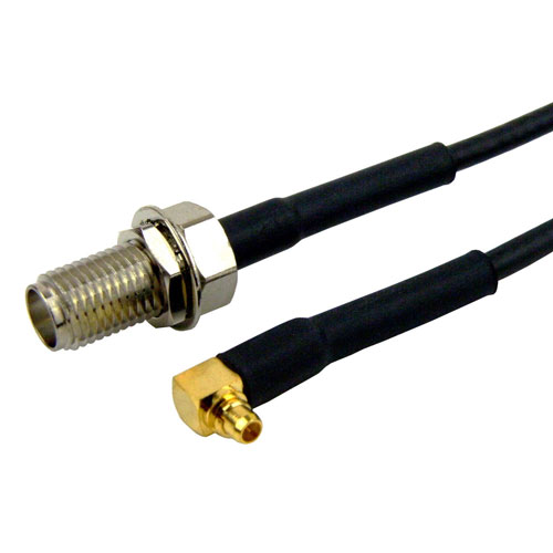SMA Female Bulkhead to RA MMCX Male Cable RG-174 Coax SCB19928