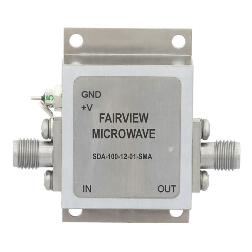 110 MHz to 10 GHz, Medium Power Broadband Amplifier with 1 Watt, 12.5 dB Gain and SMA SDA-100-12-01-SMA