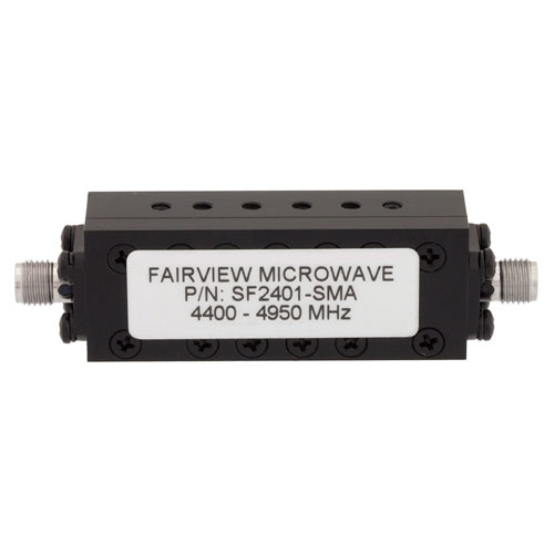 Bandpass Cavity Filter Operating From 4.4 GHz to 4.95 GHz With SMA Female Connectors SF2401-SMA