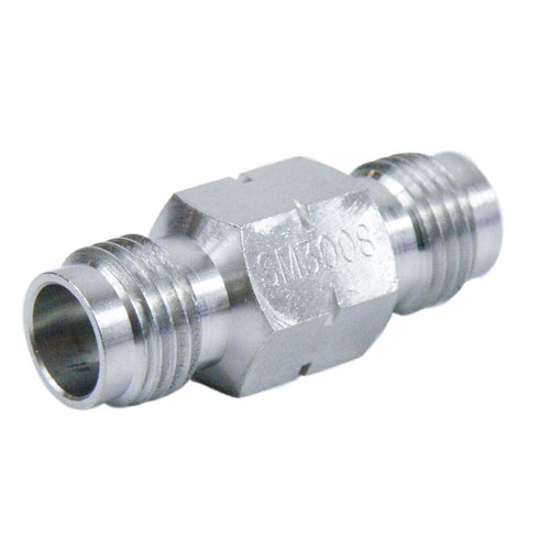 2.4mm Female (Jack) to 2.4mm Female (Jack) Adapter, Passivated Stainless Steel Body, High Temp, 1.25 VSWR SM3008