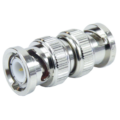 BNC Male (Plug) to BNC Male (Plug) Adapter, Nickel Plated Brass Body, High Temp, 1.3 VSWR SM3411