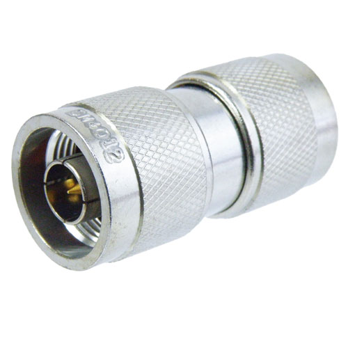 N Male (Plug) to N Male (Plug) Adapter, Tri-Metal Plated Brass Body, High Temp, 1.5 VSWR SM4012