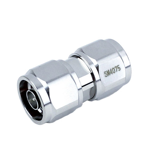 Low PIM N Male (plug) to N Male (plug) Adapter, Tri-Metal Plated Brass Body, 1.2 VSWR SM4075