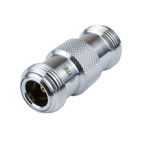 N Female (Jack) to N Female (Jack) Adapter, Tri-Metal Plated Brass Body, 1.2 VSWR SM4410