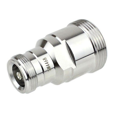 7/16 DIN Female (Jack) to 4.1/9.5 Mini DIN Female (Jack) Adapter IP67 UnMated, Tri-Metal plated brass body, 1.35 VSWR SM4468