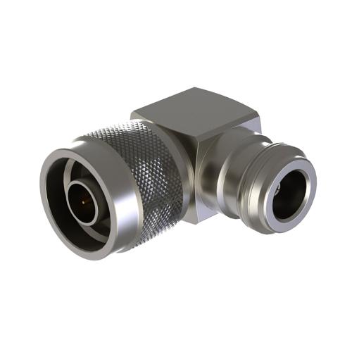 RA N Male (Plug) to N Female (Jack) Adapter, Nickel Plated Brass Body, 1.2 VSWR SM4537