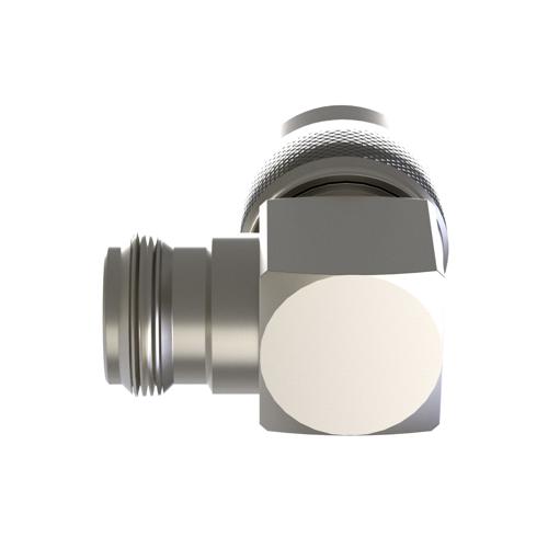 RA N Male (Plug) to N Female (Jack) Adapter, Nickel Plated Brass Body, 1.2 VSWR SM4537
