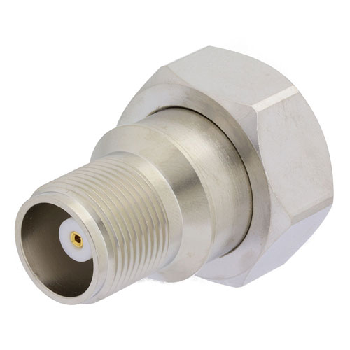 7/16 DIN Male (Plug) to HN Female (Jack) Adapter, Nickel Plated Brass Body, High Temp, 1.5 VSWR SM4641