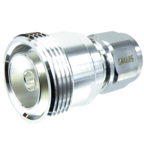 N Male (plug) to 7/16 DIN Female (Jack) Adapter, Silver Plated Brass Body, 1.2 VSWR SM4685