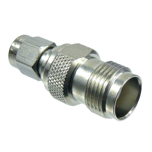 SMA Male (Plug) to TNC Female (Jack) Adapter, Passivated Stainless Steel Body, High Temp, 1.2 VSWR SM4773