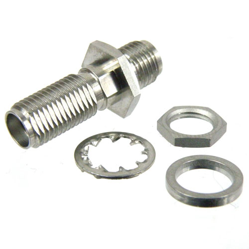 Precision SMA Female (Jack) to SMA Female (Jack) Bulkhead Adapter, High Temp, 1.15 VSWR SM4915