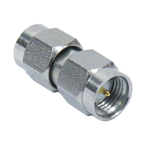 Precision SMA Male (Plug) to SMA Male (Plug) Adapter, Passivated Stainless Steel Body, High Temp, 1.15 VSWR SM4985