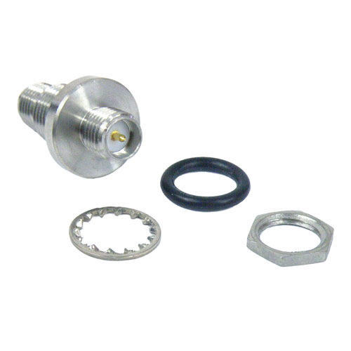 RP SMA Female (Jack) to RP SMA Female (Jack) Bulkhead Adapter, Passivated Stainless Steel Body, 1.25 VSWR SM4992