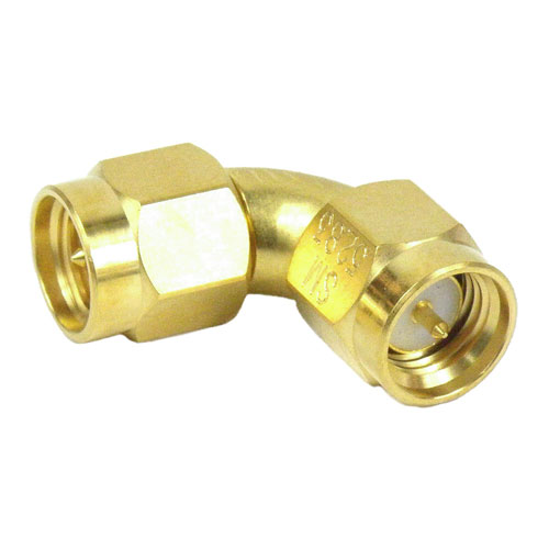 Radius RA SMA Male (Plug) to SMA Male (Plug) Adapter MIL-STD-202, Method 106 Gold Plated with Stainless Steel Body, High Temp, 1.25 VSWR SM5283