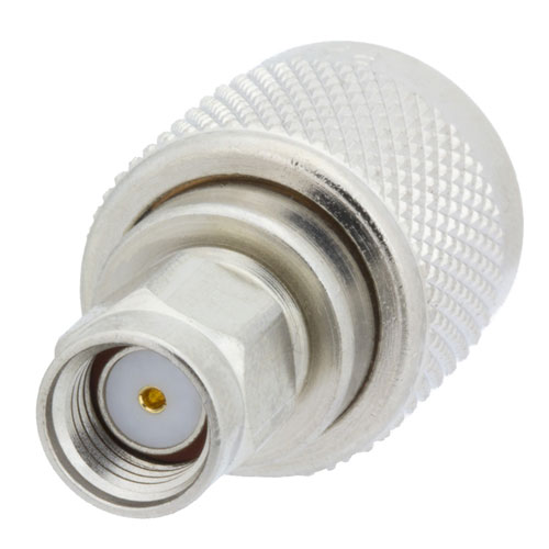 RP SMA Male (plug) to RP TNC Male (plug) Adapter, Nickel Plated Brass Body, High Temp, 1.2 VSWR SM5801