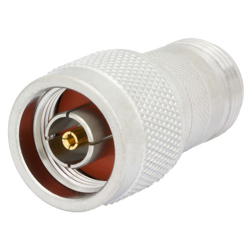 N Female (Jack) to RP N Male (Plug) Adapter, Nickel Plated Brass Body, High Temp SM5816