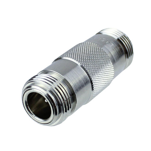 RP N Female (Jack) to RP N Female (Jack) Adapter, Nickel Plated Brass, High Temp, 1.3 VSWR SM5820
