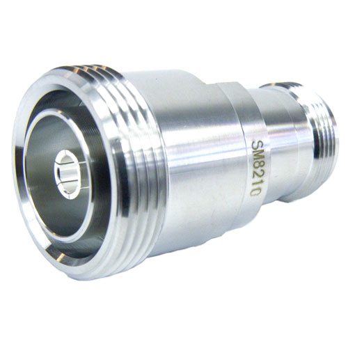 Low PIM 7/16 DIN Female (Jack) to 4.1/9.5 Mini DIN Female (Jack) Adapter, Tri-Metal Plated Brass Body, 1.25 VSWR SM8210