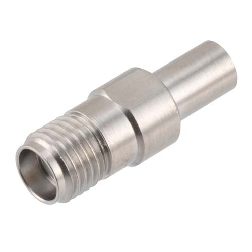 SMA Female (Jack) to SMP Male (Plug) Limited Detent Adapter, Passivated Stainless Steel Body, High Temp, 1.2 VSWR SM8813