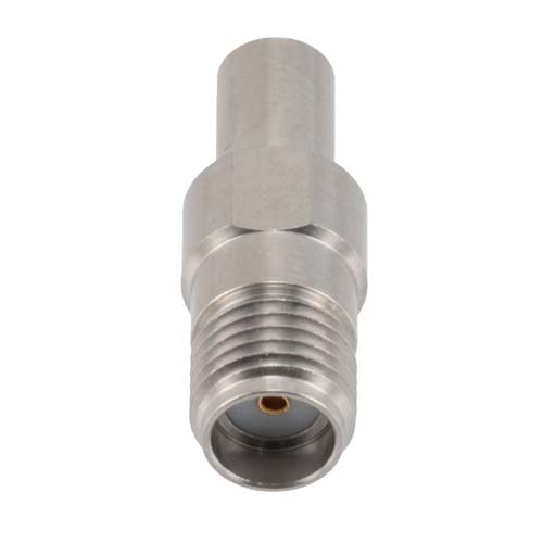 SMA Female (Jack) to SMP Male (Plug) Limited Detent Adapter, Passivated Stainless Steel Body, High Temp, 1.2 VSWR SM8813