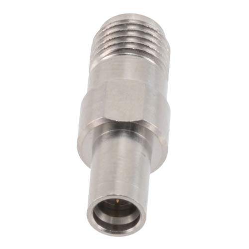 SMA Female (Jack) to SMP Male (Plug) Limited Detent Adapter, Passivated Stainless Steel Body, High Temp, 1.2 VSWR SM8813
