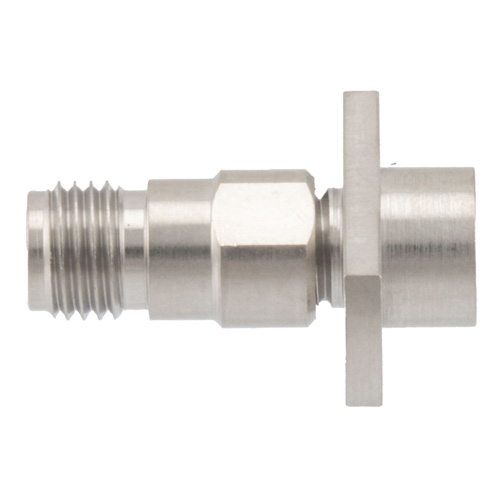 Precision SMA Female (Jack) to SMP Male (Plug) Smooth Bore CM 2 Hole Flange Adapter, Passivated Stainless Steel Body, 1.2 VSWR SM8836