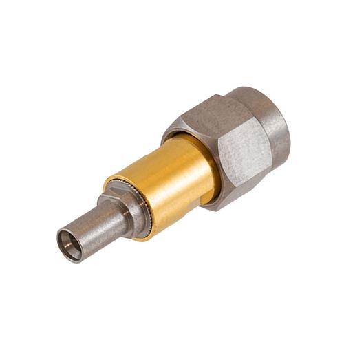 2.92mm Male (Plug) to Mini SMP Male (Plug) Full Detent Adapter, Gold Plated Beryllium Copper Body, 1.3 VSWR SM8927