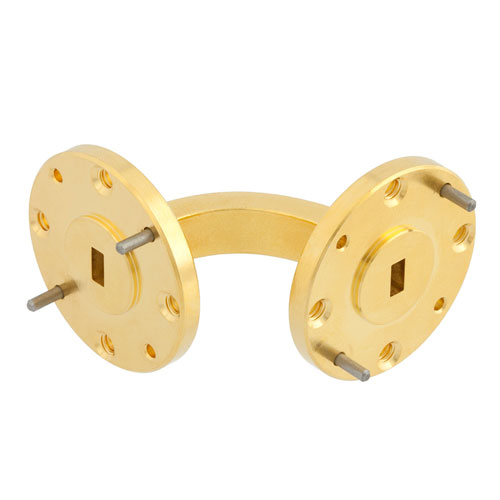 WR-19 Waveguide E-Bend Instrumentation Grade Using UG-383/U-Mod Flange With a 40 GHz to 60 GHz Frequency Range SMF-19EB-001