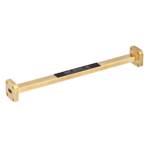 WR-28 Waveguide Section 6 Inch Length Straight Using UG-599/U Flange With a 26.5 GHz to 40 GHz Frequency Range in Instrumentation Grade SMF-28S001-06