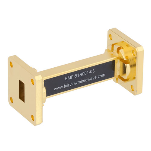 WR-51 Waveguide Section 3 Inch Length Straight Using UBR180 Flange With a 15 GHz to 22 GHz Frequency Range in Instrumentation Grade SMF-51S001-03