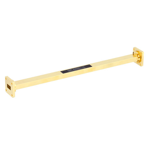 WR-62 Waveguide Section 12 Inch Length Straight Using UG-419/U Flange With a 12.4 GHz to 18 GHz Frequency Range in Instrumentation Grade SMF-62S001-12
