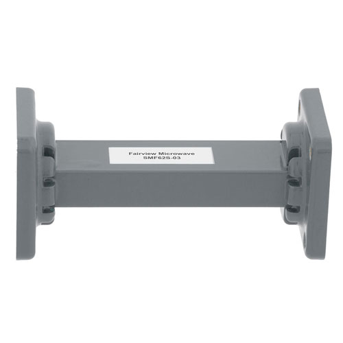WR-62 Waveguide Section 3 Inch Length Straight Using UG-419/U Flange With a 12.4 GHz to 18 GHz Frequency Range in Commercial Grade SMF62S-03