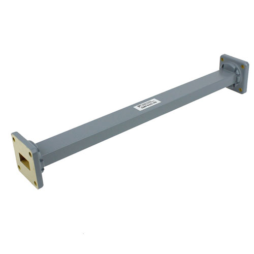 WR-62 Waveguide Section 9 Inch Length Straight Using UG-419/U Flange With a 12.4 GHz to 18 GHz Frequency Range in Commercial Grade SMF62S-09