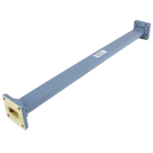 WR-62 Waveguide Section 12 Inch Length Straight Using UG-419/U Flange With a 12.4 GHz to 18 GHz Frequency Range in Commercial Grade SMF62S-12