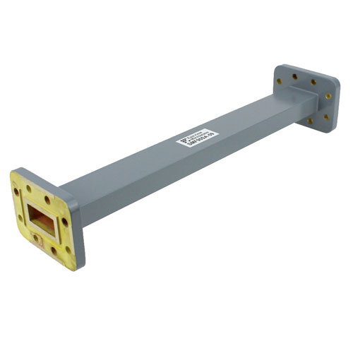 WR-90 Waveguide Section 9 Inch Length Straight Using CPR-90G Flange With a 8.2 GHz to 12.4 GHz Frequency Range in Commercial Grade SMF90SA-09