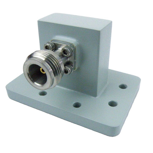 WR-112 to Type N Female Waveguide to Coax Adapter PDR84 Standard with 7.05 GHz to 10 GHz X Band in Aluminum SMW112ACNG