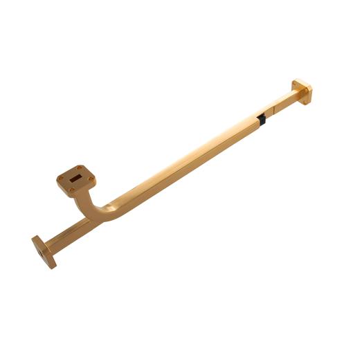 10 dB WR-28 Waveguide Broadwall Coupler with UG-599/U Square Cover Flange and H-Plane Coupled Port from 26.5 GHz to 40 GHz in Brass Copper SMW28HC001-10