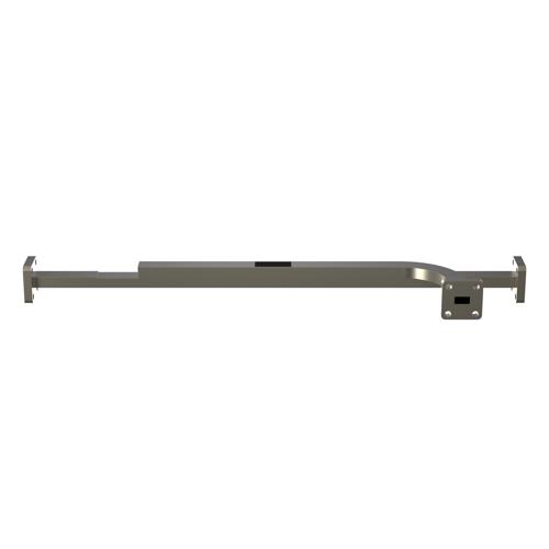 20 dB WR-28 Waveguide Broadwall Coupler with UG-599/U Square Cover Flange and H-Plane Coupled Port from 26.5 GHz to 40 GHz in Brass Copper SMW28HC001-20