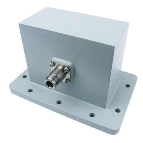 WR-430 to Type N Female Waveguide to Coax Adapter UDR22 Standard with 1.7 GHz to 2.6 GHz L-S Band in Aluminum SMW430ACN
