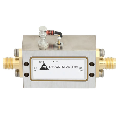 500 MHz to 2 GHz, Medium Power Broadband Amplifier with 24 dBm, 46 dB Gain and SMA SPA-020-42-003-SMA