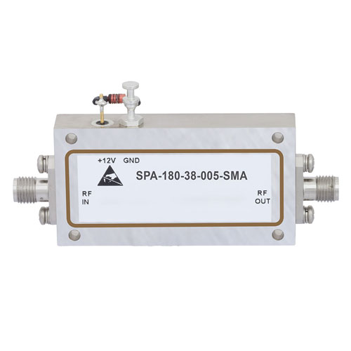 6 GHz to 18 GHz, Medium Power Broadband Amplifier with 500 mW, 42 dB Gain and SMA SPA-180-38-005-SMA