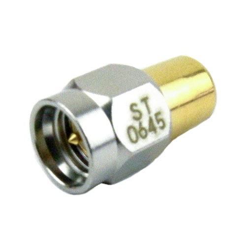 SMA Male (Plug) Termination (Load) 1 Watts To 6 GHz, Gold Plated Brass, 1.15 VSWR, 1 KWatts Peak Power ST0645