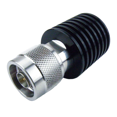 N Male (Plug) Termination (Load) 5 Watts To 18 GHz, Black Anodized Aluminum Heatsink, 1.4 VSWR ST18N530