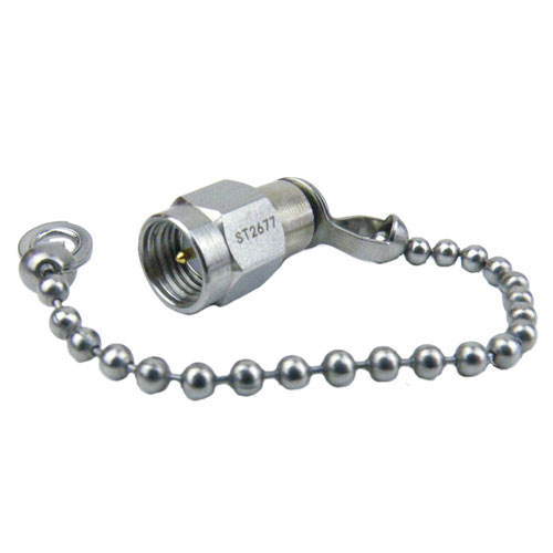 SMA Male (Plug) Termination (Load) 2 Watts To 26.5 GHz With Chain, Passivated Stainless Steel, 1.35 VSWR, 500 Watts Peak Power ST2677
