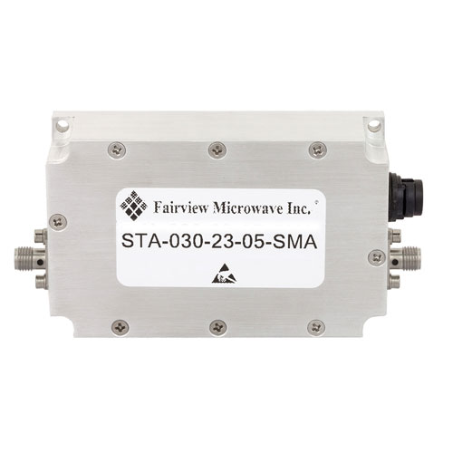 Bi-Directional Amplifier, High Power 2/4 Watts Linear/CW, 30 MHz to 3 GHz, 1 us switching, 23 dB Gain, SMA STA-030-23-05-SMA